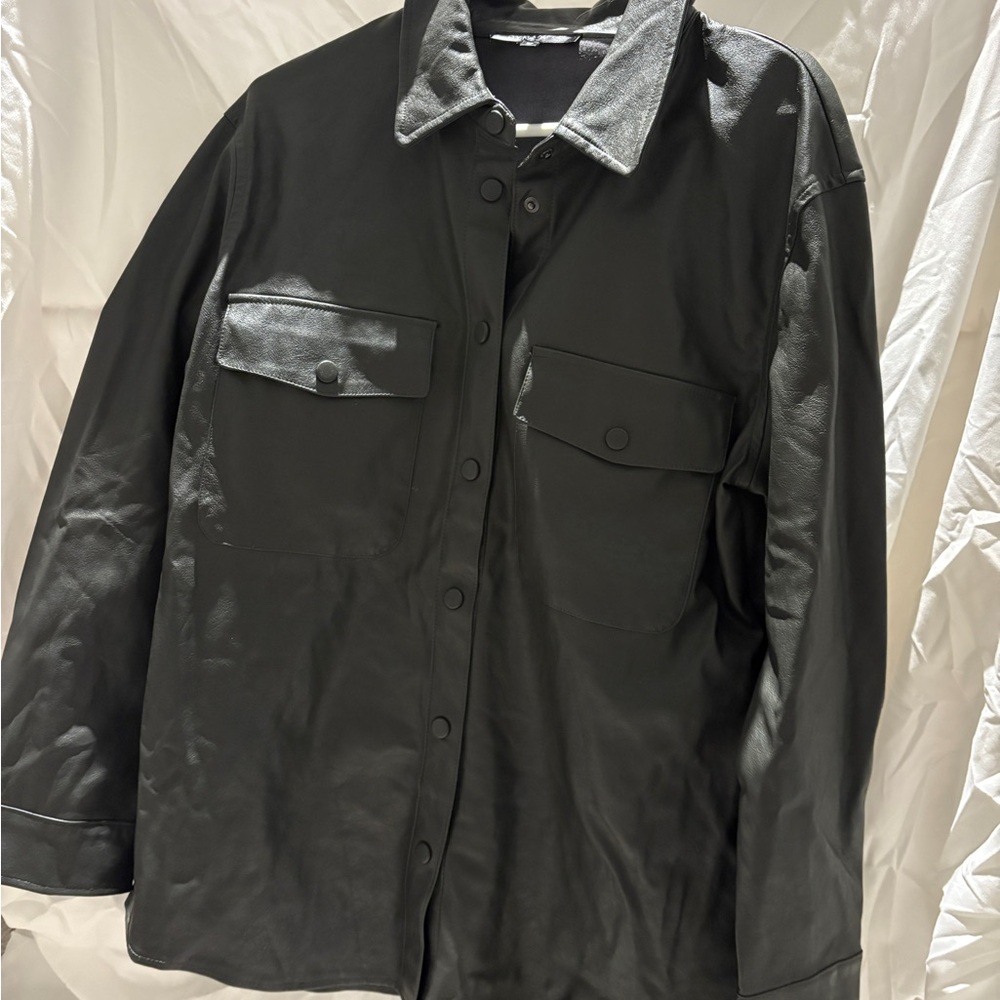 Women’s Dark Green/Grey Leather Jacket
